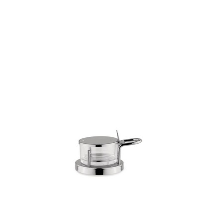 Alessi-Cheese bowl in 18/10 polished stainless steel and crystalline glass